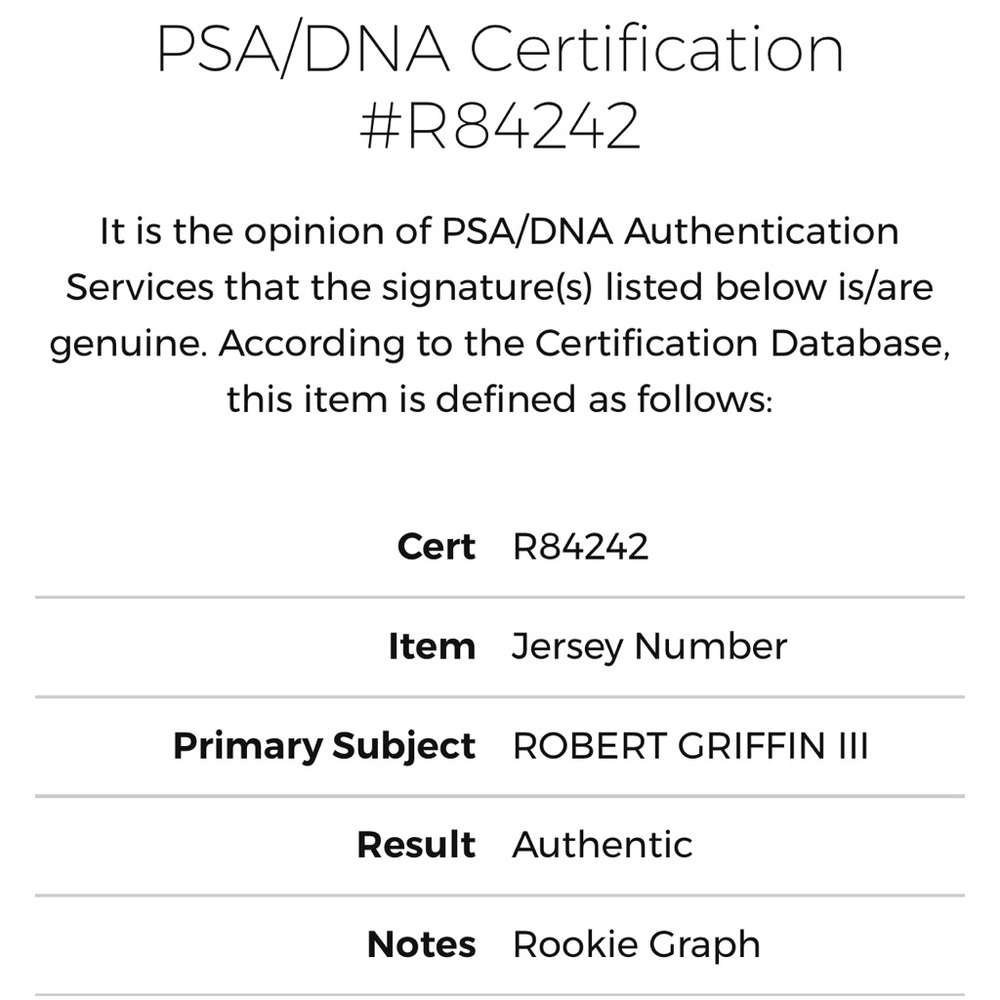 Signed Authenticated Robert Griffin Iii Custom Wa… - image 3